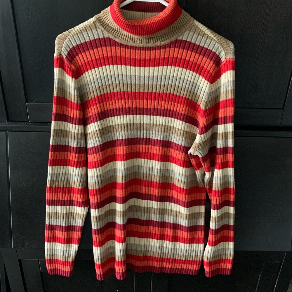 Striped Ribbed Turtleneck
